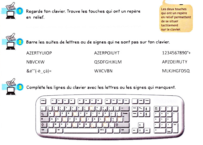 Figure 4: Extrait d’une page d’exercices relatifs à l’apprentissage de l’utilisation des outils informatisés (manuel 5 : Cohen, A., et Marcialis, J. (2018). Comprendre les outils numériques et programmer). © Éditions Hatier, 2020.